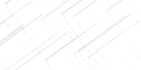Abstract white background design with layers of textured white transparent material in triangle and squares shapes. White color technology concept geometric line vector white light grey background.	