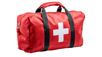 first aid medical bag on transparent background 