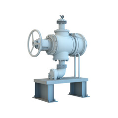 Industrial Valve System with Control Mechanism Design Isolated on transparent background
