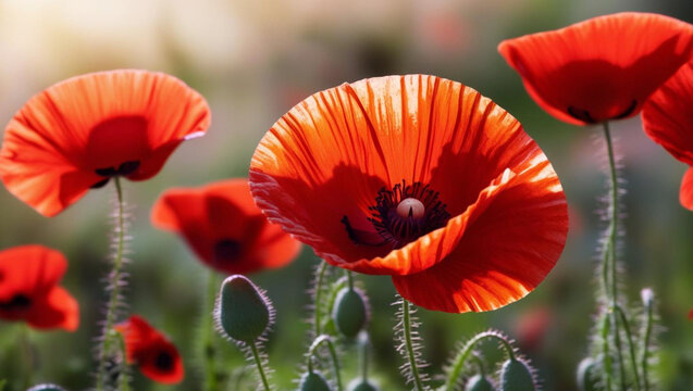 red poppy flowers