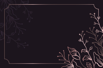 Wild flower rose gold metallic luxury background