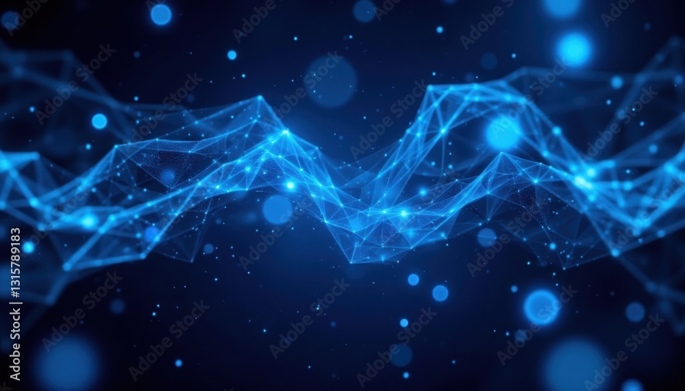 Wall mural the abstract digital technology background features a mesmerizing array of geometric shapes and patt