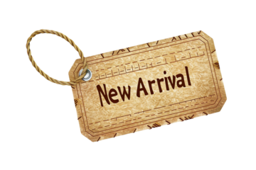 New Arrival Tag Isolated on Transparent Background