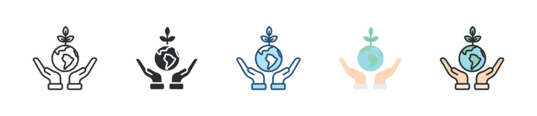 Environmental Protection Icon Set Multiple Style Collection