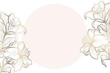 Lily floral background with minimalist luxury colors