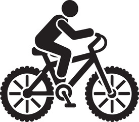 Obraz premium silhouette of a cyclist on a bicycle, cyclist on a bicycle vector illustration, cyclist on a bicycle logo vector, cyclist on a bicycle silhouette vector black and white