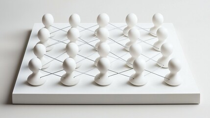 Obraz premium Interconnected Nodes in a Minimalist Design, Symbolizing Modern Connectivity and Integration