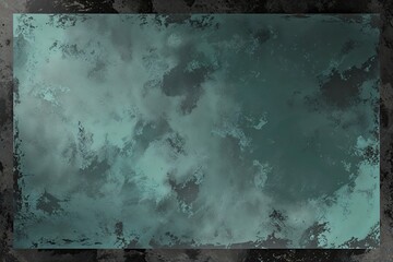 Fototapeta premium Muted Teal Background with Charcoal Border and Vintage Texture Design