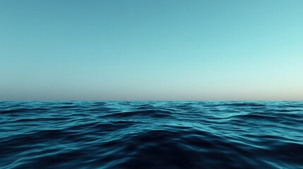 Obraz premium A cool, deep gradient background transitioning from dark blue at the top to a lighter blue at the bottom. The smooth gradient creates a calm and tranquil atmosphere, with a slight textured feel.