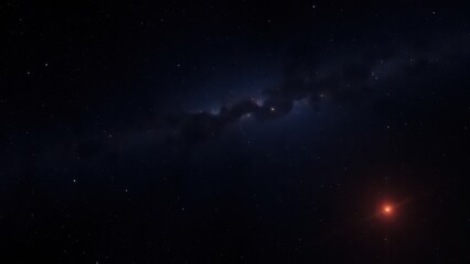 Obraz premium a dark sky with a bright red light in the middle, 