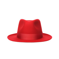 Vibrant Red Hat on a Transparent  Isolated on transparent background