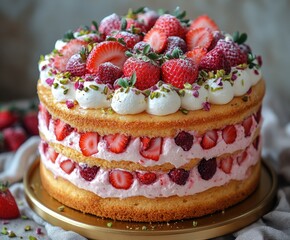 cake with strawberries