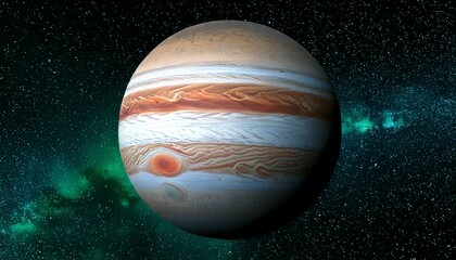 Exploring jupiter a stunning gas giant in space astronomical imagery cosmic environment wide-angle view