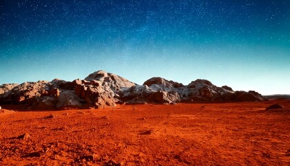 Exploration of martian landscape mars stunning image cosmic environment wide-angle view space concept