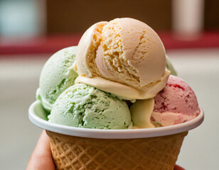vanilla ice cream with mint