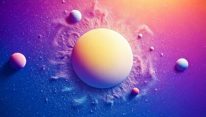 Celestial formation of colorful planets in outer space digital art cosmic environment vibrant viewpoint