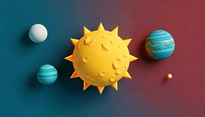 Solar system 3d model outer space digital art cosmic environment aerial view astronomy concept