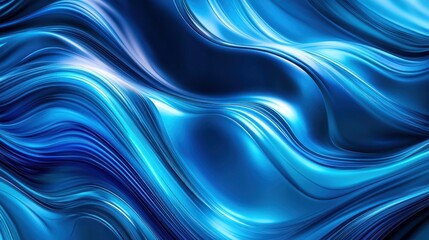 Abstract Blue Liquid Swirls: A Serene Digital Art Piece