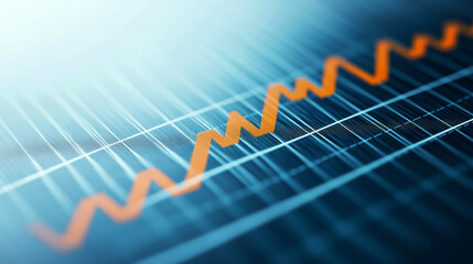Graph showing upward trend in data visualization.