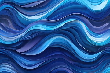 Fototapeta premium Dynamic Blue Wavy Background with Smooth Gradient Texture