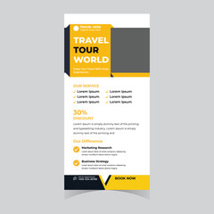 Travel Rack Card or Dl Flyer banner poster brochure Template Tour Poster Leaflet Design Template