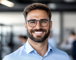 Obraz premium Smiling businessman office portrait