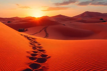 Fototapete A vast desert landscape at sunset showcases beautiful sand dunes © Diki prayoga