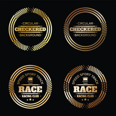 Gradient checkered circle logos