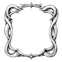 vintage sketch ornate frame design for artistic displays  