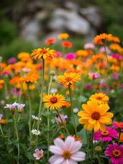 Fototapeta premium Background with national flowers.