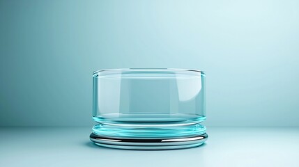 ultra-modern 3D podium, glass and metal fusion, illuminated base, cutting-edge aesthetic, futuristic and sleek design, professional high-end rendering, copy space, no watermark, no trademark