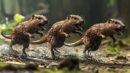 Fototapeta premium First mammals emerging in a post dinosaur world a new era beginning