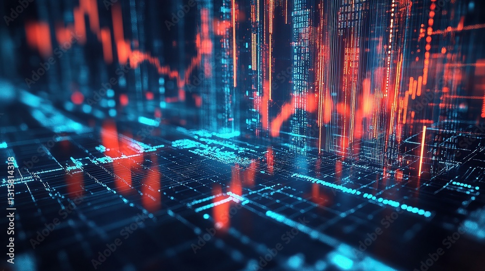 Poster financial data visualization with machine learning algorithms