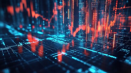Fototapeta premium Financial Data Visualization with Machine Learning Algorithms