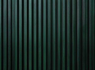 Elegant vertical wooden slats in forest green, creating a lush and luxurious atmosphere.