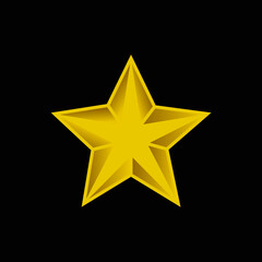 gold star on black