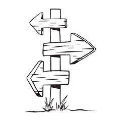 direction arrow sign sketch hand drawing. stroke pencil style. isolated element design