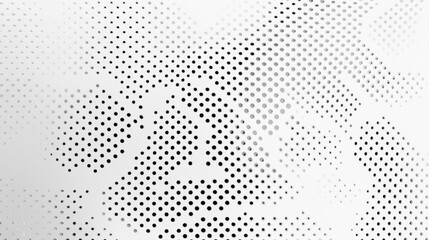 Abstract blue dotted pattern with circles and wave elements in a digital design