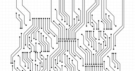 Concept of Technology blue circuit diagram. High-tech blue circuit board connection system. Modern technology circuit board texture background.