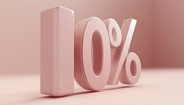Pink 10% Off Sale Sign Studio Background