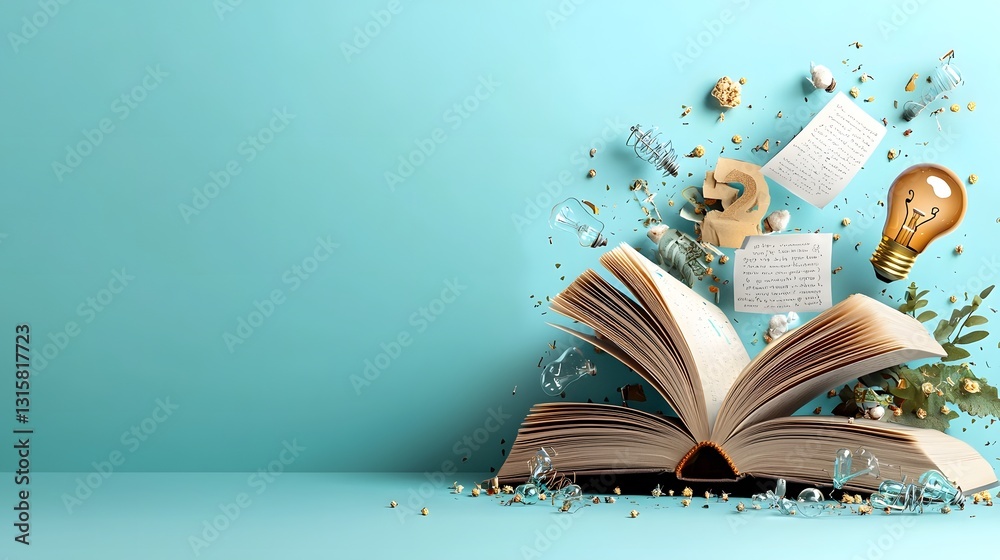 Poster infographic highlighting how reading helps improve problem solving skills with a book lightbulb and 