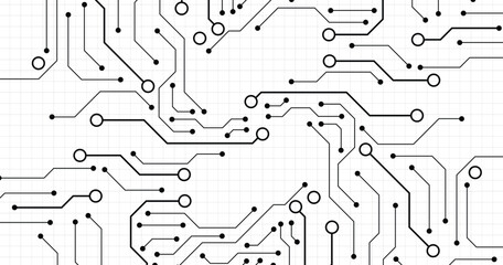 Circuit board technology background with hi-tech digital data connection system and computer electronic design.