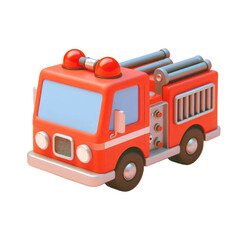 3D render fire car transparant