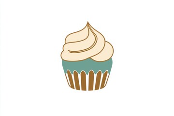 Cupcake themed logo design, ideal for business.