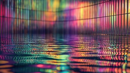 Obraz premium Vibrant Reflections: A Symphony of Colors in Water