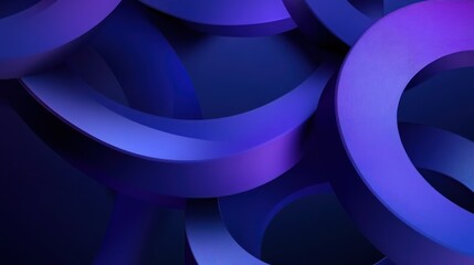 Abstract Blue Rings 3D Render Deep Hues Modern Design