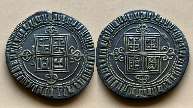 Ancient medieval fleece coin of the King Alfonso IX. Obolo. Spain.