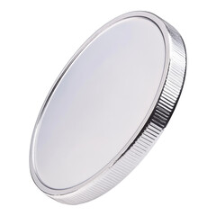 Silver Coin with Smooth Surface on White  Isolated on transparent background