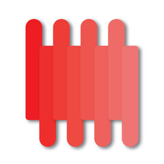 Modern Abstract Overlapping Red Sticks Minimalist Geometric Digital Art Stylish Gradient Shadow Effect