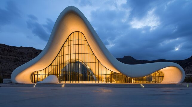 The Striking Curves of the TWA Flight Center at Dusk